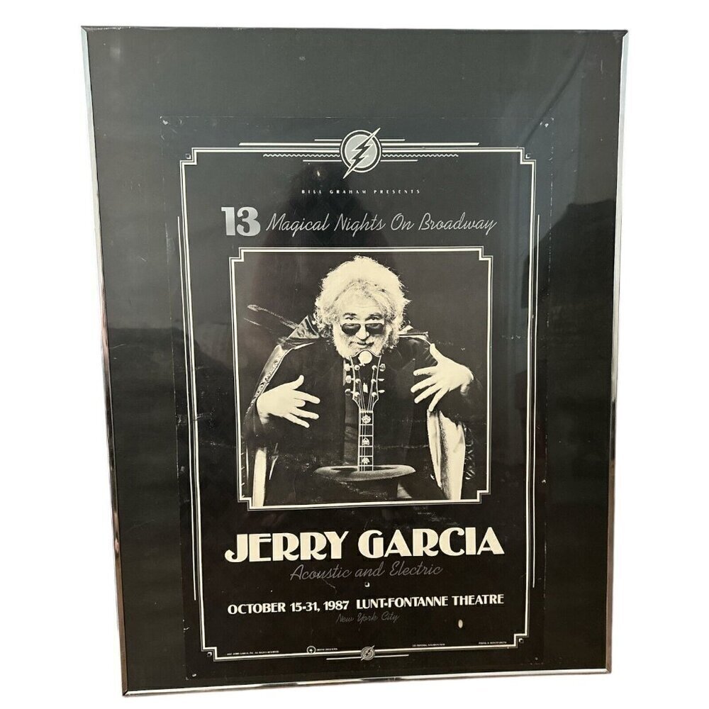 Jerry Garcia Poster at Lunt-Fontanne Theatre On Broadway 1987